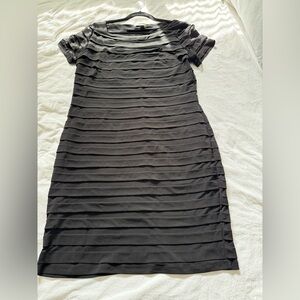 Classic Black Layered Short Sleeve Dress